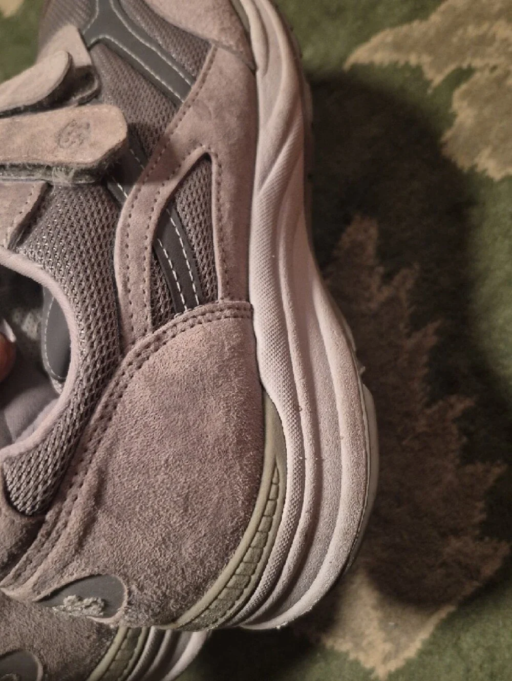 SAS Men's Gray Suede & Mesh Velcro Sneakers